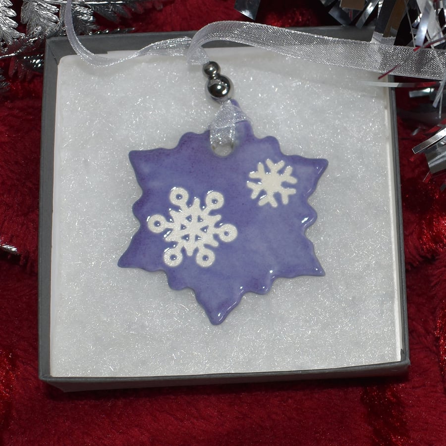 Snowflake Christmas tree decoration (Free UK postage)