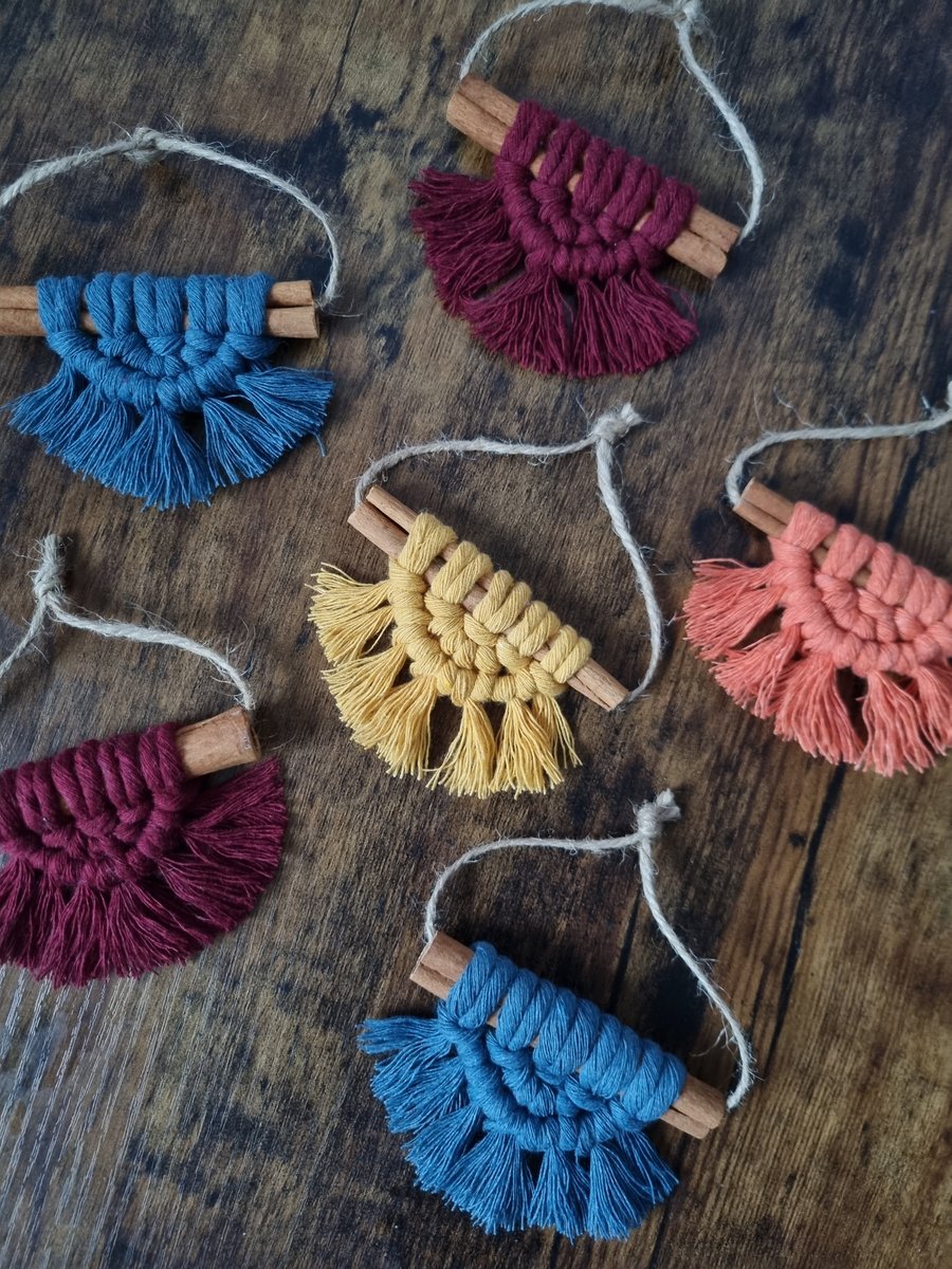 Macrame Semi Circle Tree Decorations Set of 6 - Fiesta 