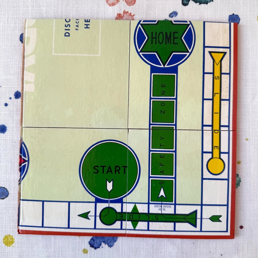 Vintage Sorry Board Coasters - Green Corner - Cutting Error - Super Seconds
