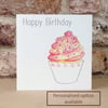 Eco-Friendly Birthday Card  Happy Birthday Cake - Personalised option available