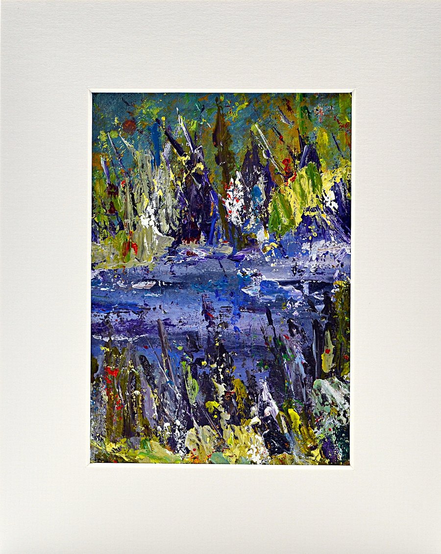 Original Painting of a Blue Pond