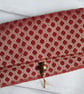 SOLD - Terracotta & Gold Chenille Clutch Bag, Small Autumnal Clutch Bag