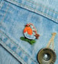 Robin Pin, Handmade Wooden Bird Brooch, Bereavement Gift - Image 2