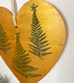Pressed Fern Hand Painted Wooden Christmas Heart Hanging Decoration - Image 2