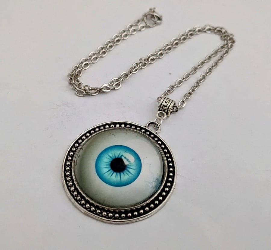 Blue eyeball necklace