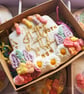 Hand Decorated Birthday Cake Biscuit, Personalised Letterbox Gift 