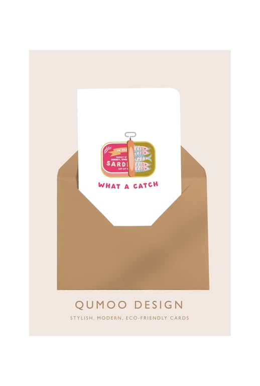 Wedding Cards Sardines What A Catch blank greeting card (QM245)