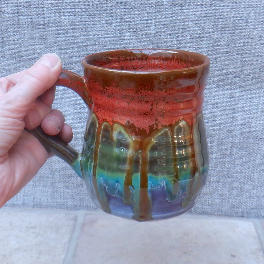 Extra large cuddle mug hand thrown tankard stoneware pottery ceramic handmade 