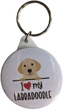 I Love My Labradoodle Dog Keyring 