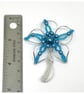 Silver Flower Brooch, Blue and Silver, Gift For Her - Image 4