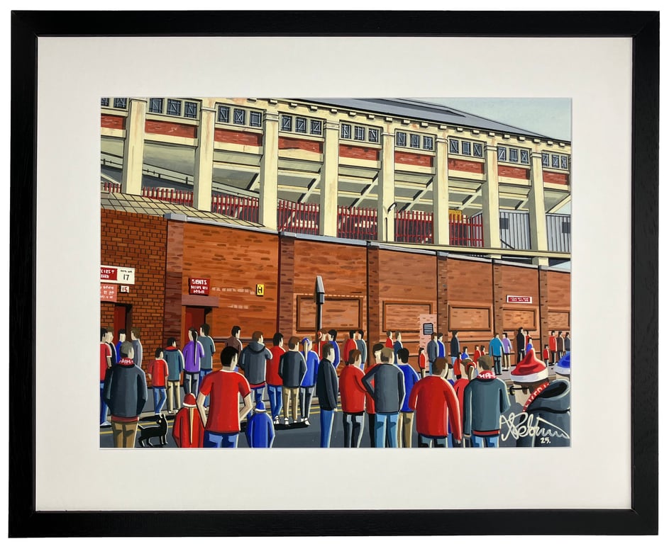 Liverpool. Retro Anfield. Framed Football Club F.C Stadium Art Print 20" x 16"