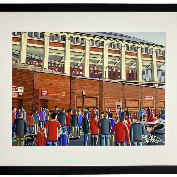 Liverpool. Retro Anfield. Framed Football Club F.C Stadium Art Print 20" x 16"