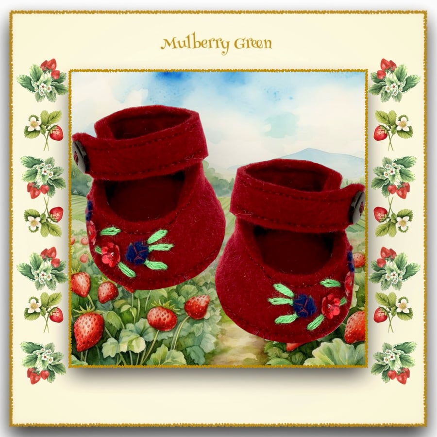 Reserved for June - Embroidered Burgundy Shoes