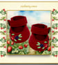 Reserved for June - Embroidered Burgundy Shoes - Image 1
