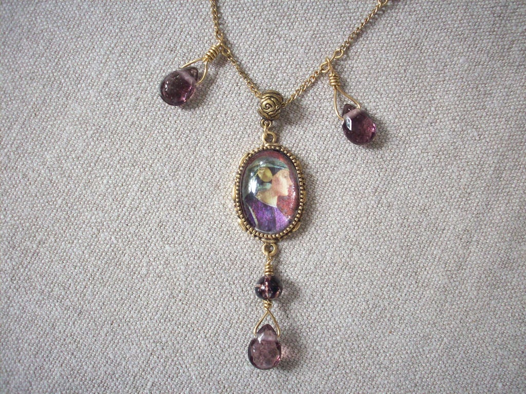 Dante Gabriel Rossetti 'Dante Drawing An Angel' Art Necklace