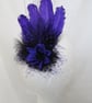 Dark Purple & Black Regency Feather Hair Clip Headpiece Vintage Plume Fascinator