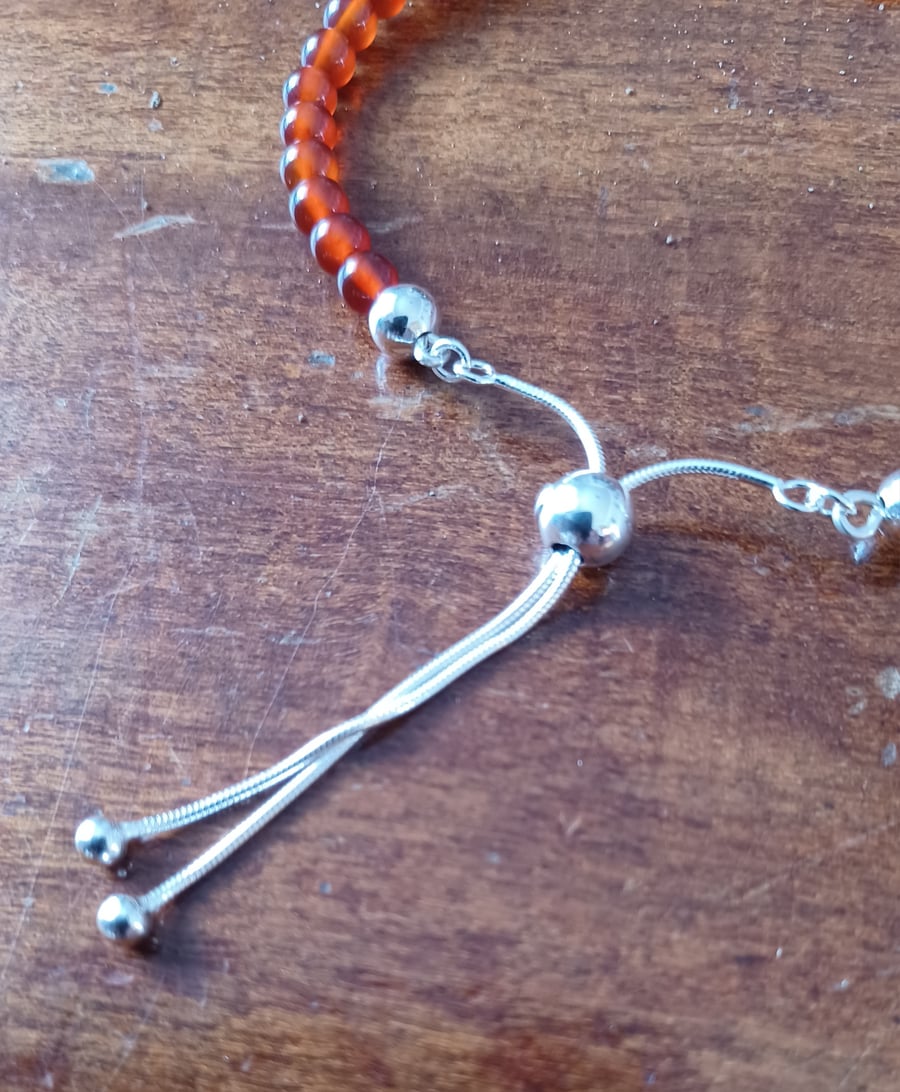 Carnelian and silver bracelet