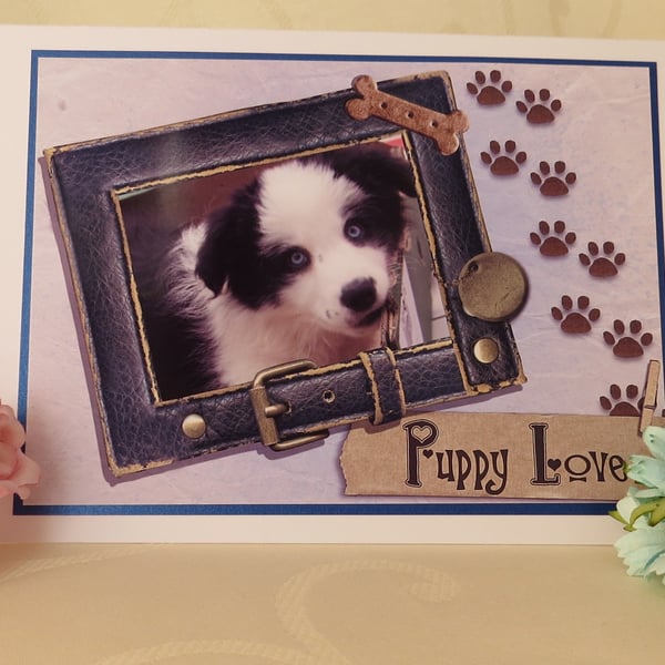 Puppy Love - Border Collie Greeting Card
