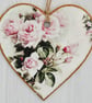 Pink Roses: Decoupaged Wooden Hanging Heart 15cm (6") - Image 4