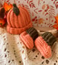 Baby Pumpkin hat and booties set - Image 2