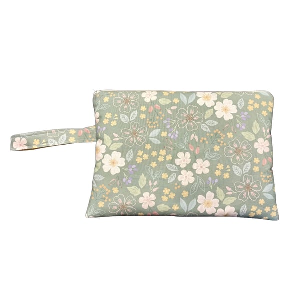 Sky Gardens Floral Wristlet Bag (Green Grey)