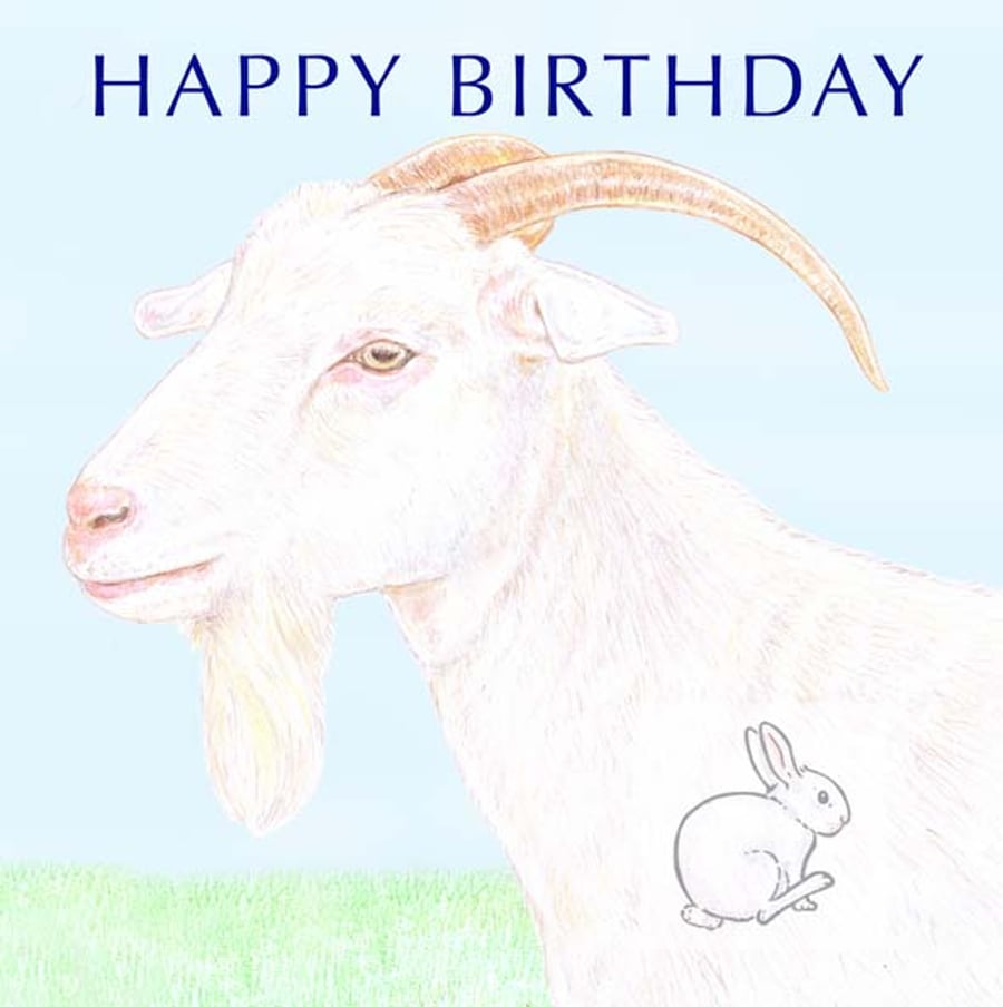 White Goat - Birthday Card