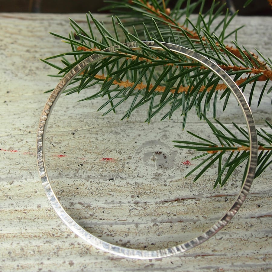 Sterling Silver Textured Bangle