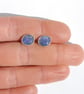 Sterling silver and tanzanite stud earrings - Image 2