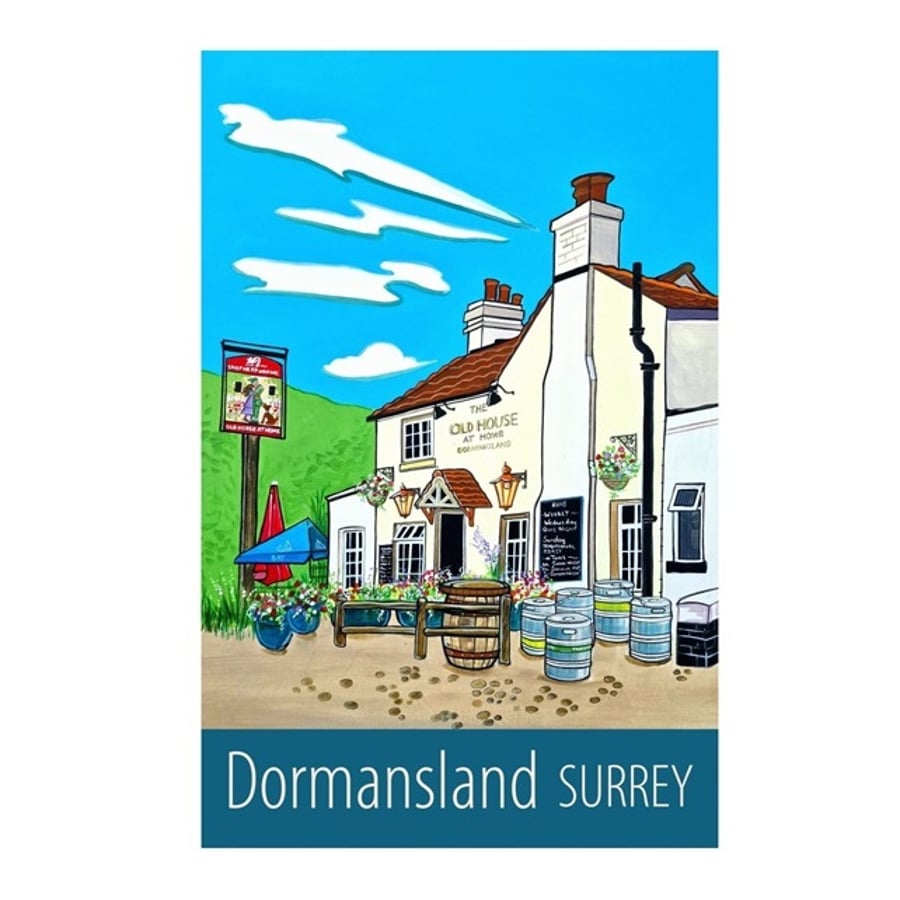 Dormansland Surrey travel poster print by Susie West