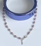 Sterling Silver Rosary Linked Pink Lavender Freshwater Cultured Pearl Necklace  - Image 7