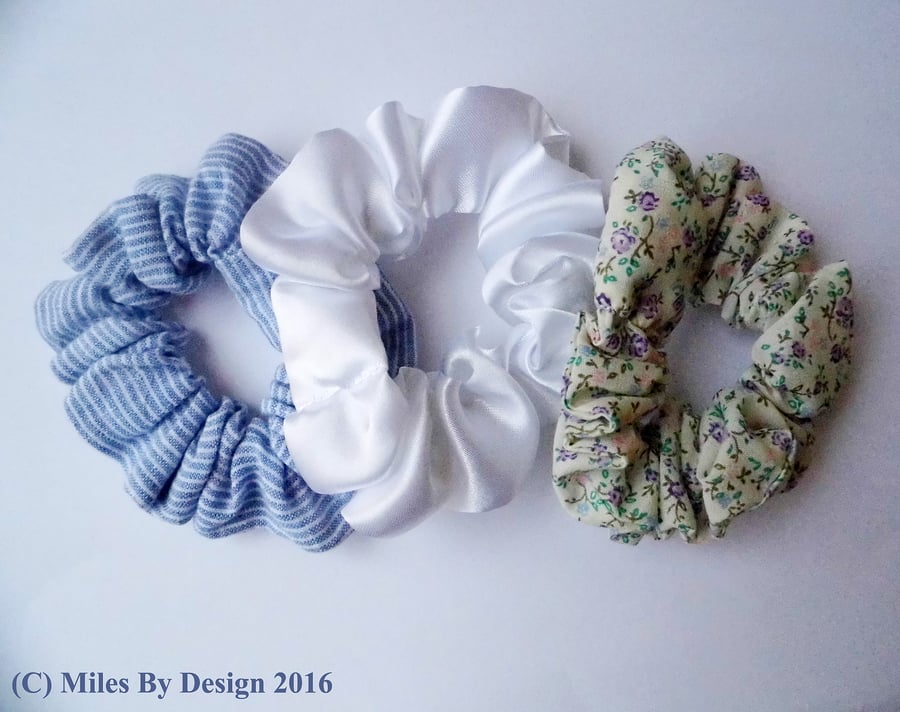 Set of Three Hair Scrunchies