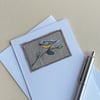 Greeting Card with Embroidered Blue tit
