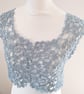 Crochet Boho Bridal Bolero in Ice Blue Sparkling Lurex Yarn