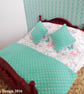 1:12 Scale Aqua & Butterfly & Birds Dolls House Bedding Set - Image 5