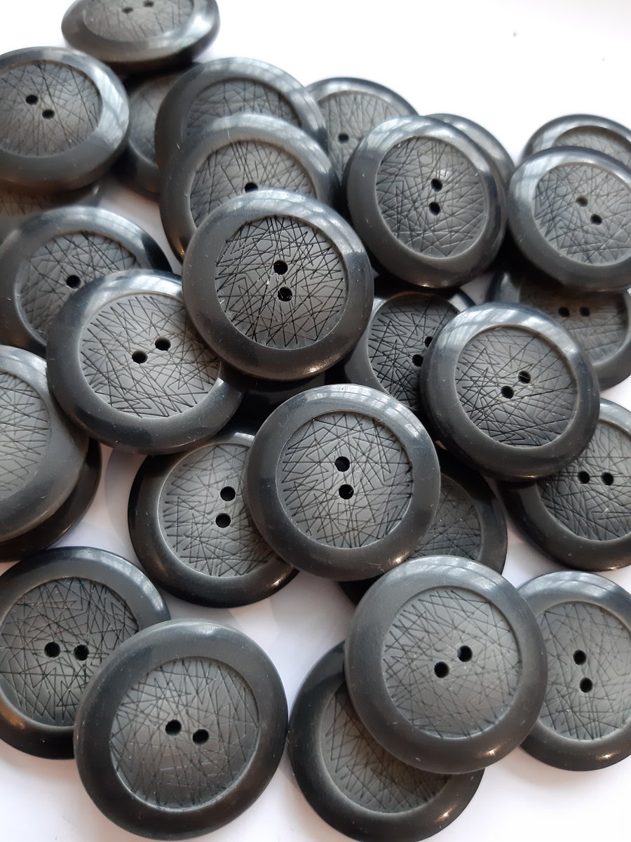 10 grey chunky buttons 28mm, large buttons