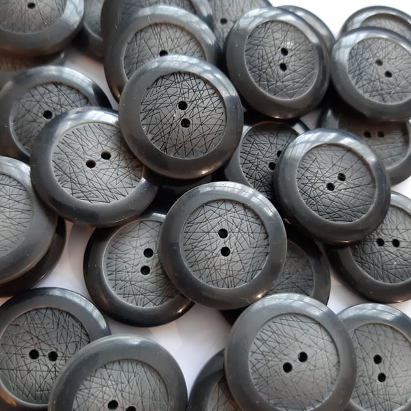 10 grey chunky buttons 28mm, large buttons