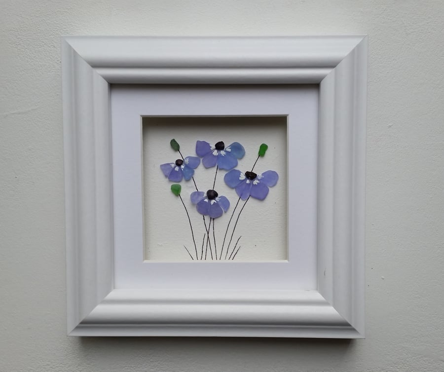 Sea Glass Forget Me Nots, Mother's Day Gift Made in Cornwall,