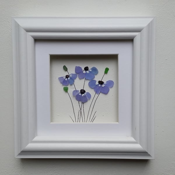 Sea Glass Forget Me Nots, Mother's Day Gift Made in Cornwall,
