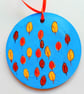 Snoozing fox  on a  bauble hand painted  - Image 2