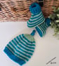 Designer Merino Wool Baby's Booties & Hat Set 0-3 months size - Image 8