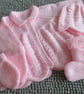 16" Matinee Coat Hat Mittens & Booties Set - Image 1