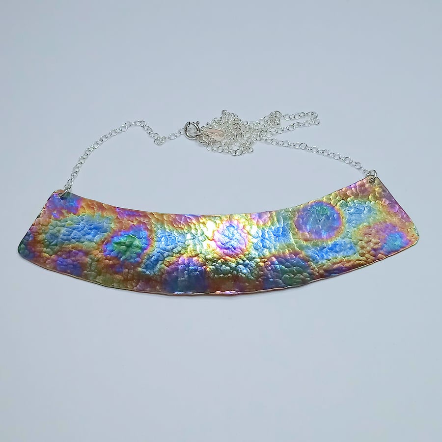 Coloured Titanium and Sterling Silver Necklace - UK Free Post