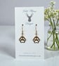 Charm Earrings - Gold Paw Print