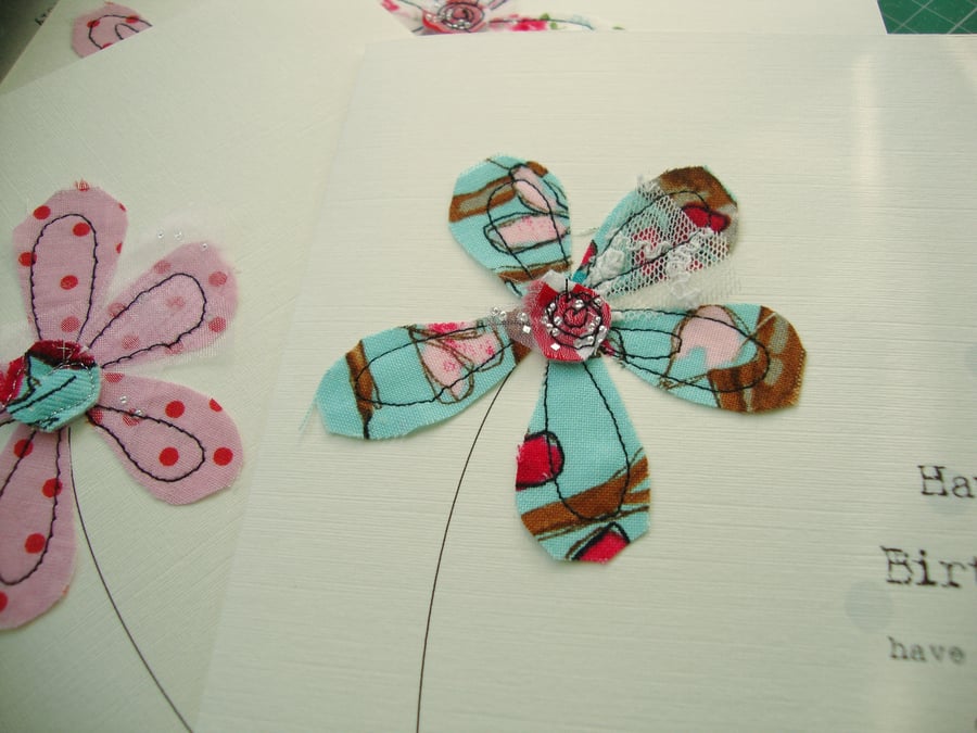 happy birthday flower card