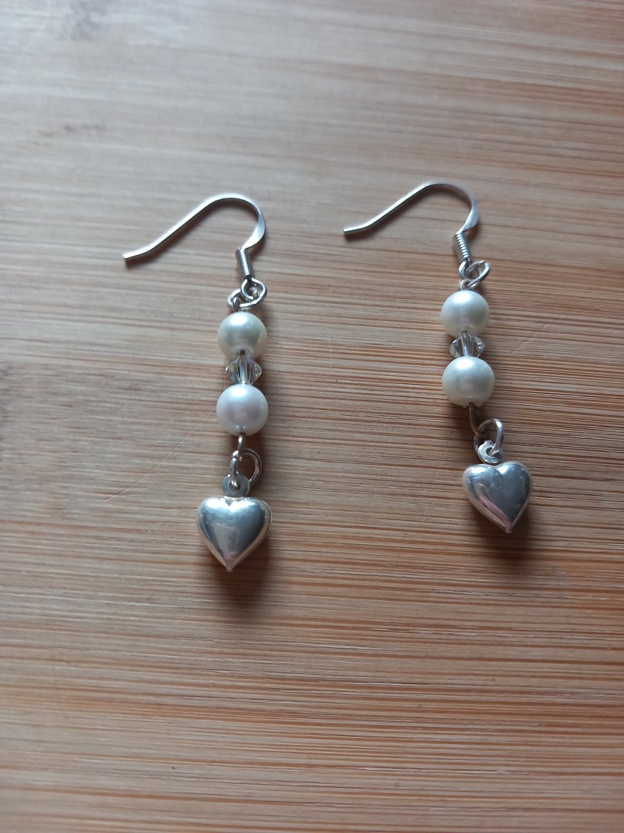 Pearl wedding earrings drop dangle bridal earrings for pierced ears