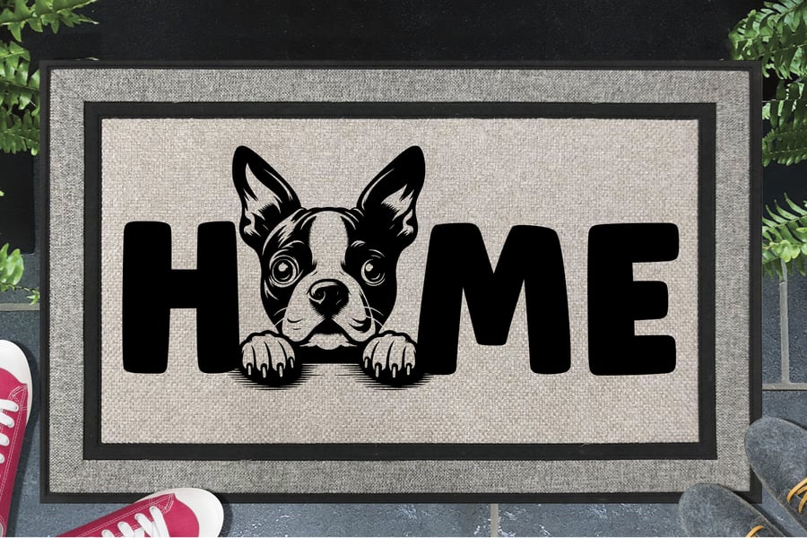 Boston Terrier Home Door Mat - All Weather Doormat - 45x70cm 