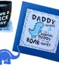 Fathers Day card, daddy birthday card, with a drinks coaster, small gift, 