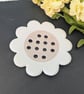 Ceramic cream small flower frog
