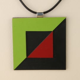 S001 SQUARE LEATHER PENDANT