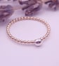 Skinny Gold Filled Ring with Sterling Silver Bead - Image 7